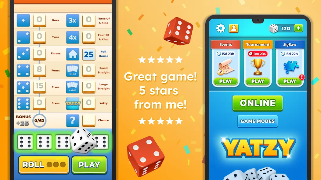 Yatzy - Fun Classic Dice Game (Ятзи)  [МОД Unlocked] Screenshot 2