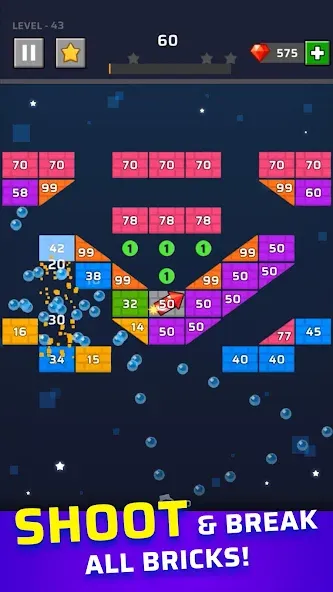 Brick Out - Shoot the ball (Брик Аут)  [МОД Меню] Screenshot 1