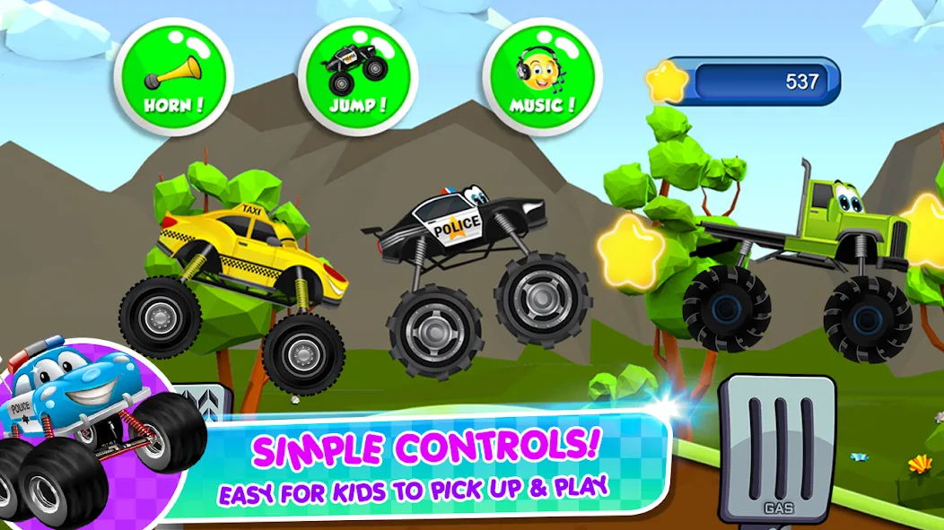 Monster Trucks Game for Kids 2 (Монстр Тракс Игра для Детей 2)  [МОД Много денег] Screenshot 5