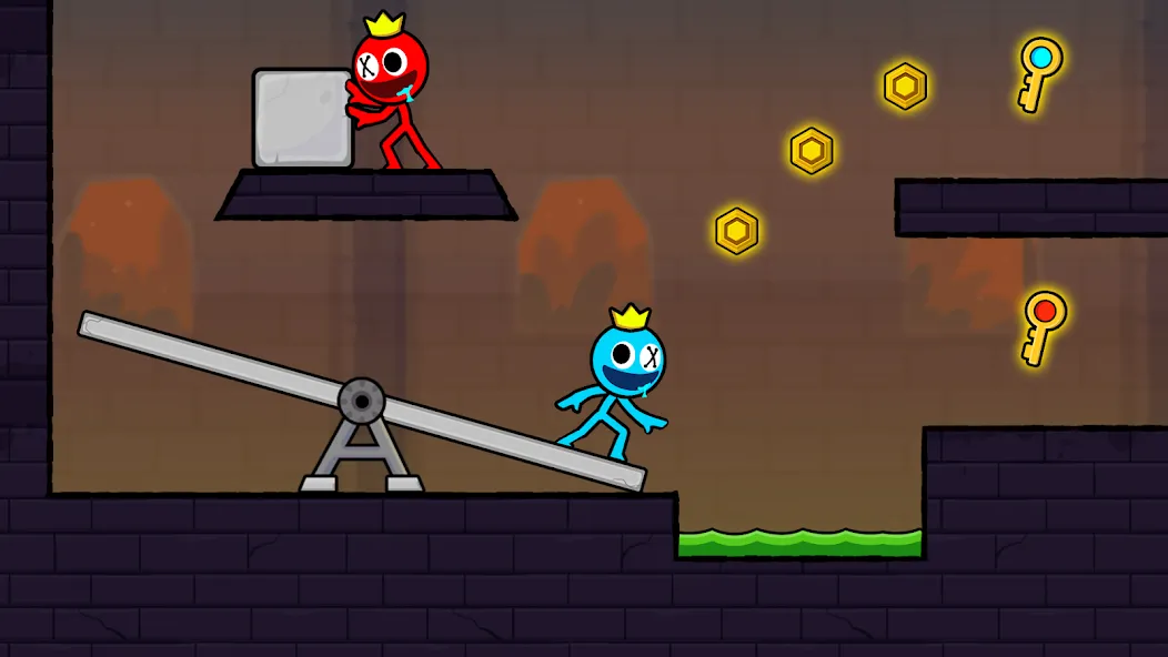 Red and Blue Stickman 2024 (Ред энд Блу Стикмен 2)  [МОД Бесконечные деньги] Screenshot 2