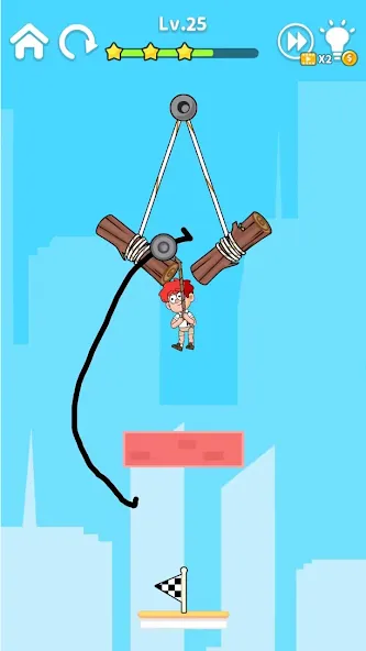 Zipline Rescue: Physics Game (Зиплайн Рескью)  [МОД Много монет] Screenshot 5