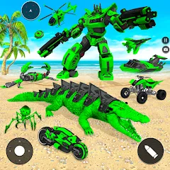 Скачать взломанную Crocodile Animal Robot Games  [МОД Menu] - полная версия apk на Андроид