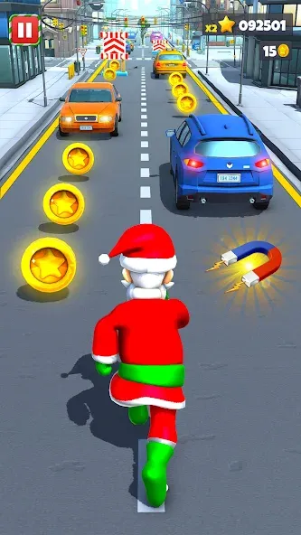 Xmas Santa Surfer Running Game (Ксмас Санта Серфер Раннинг Гейм)  [МОД Бесконечные деньги] Screenshot 2