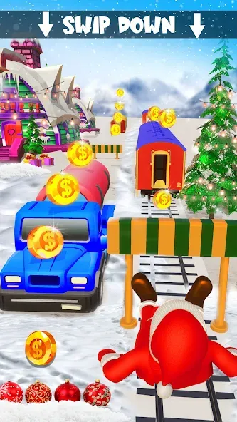 Xmas Santa Surfer Running Game (Ксмас Санта Серфер Раннинг Гейм)  [МОД Бесконечные деньги] Screenshot 4