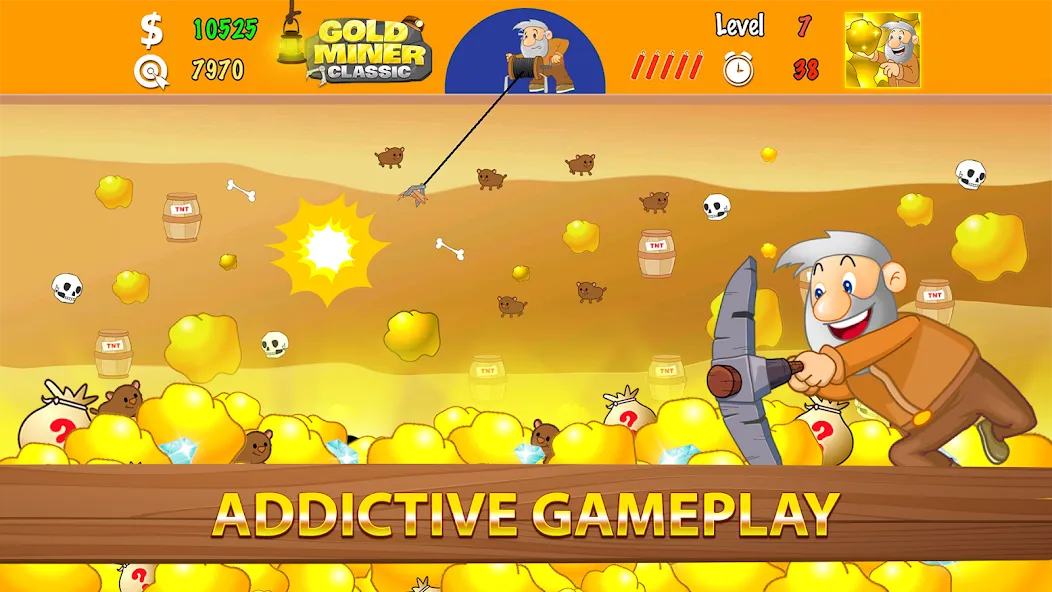 Gold Miner Classic: Gold Rush (Голд Майнер Классик)  [МОД Unlimited Money] Screenshot 2