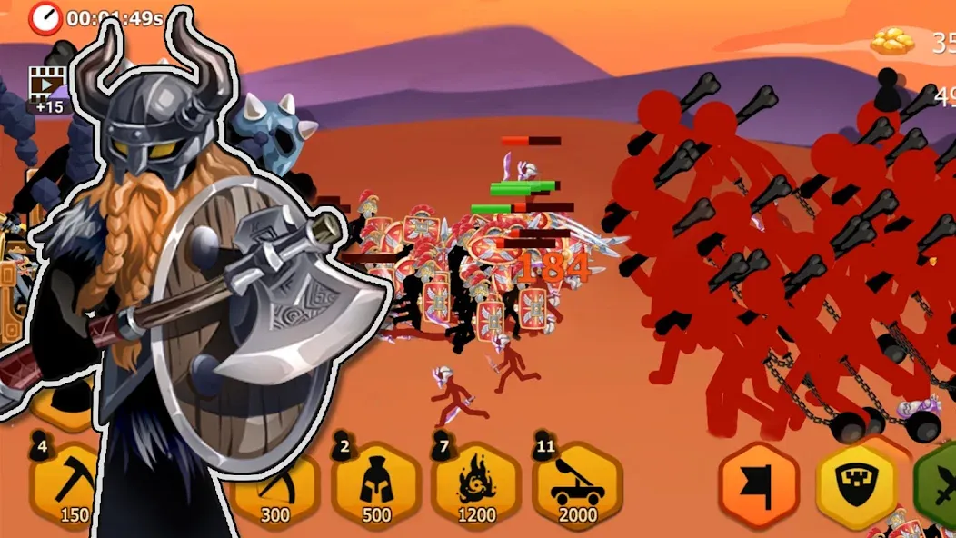 Stickman Battle 2: Empires War (Стикмен Битва 2)  [МОД Много денег] Screenshot 2