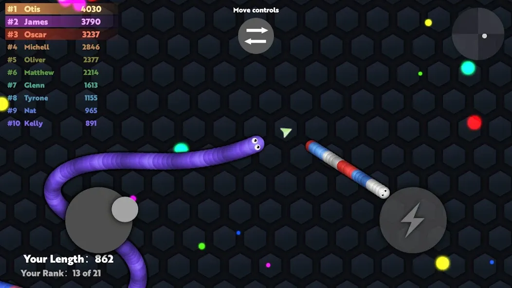 Slide.io - Hungry Snake Game  [МОД Все открыто] Screenshot 2