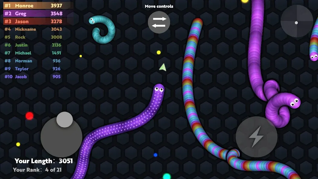 Slide.io - Hungry Snake Game  [МОД Все открыто] Screenshot 3