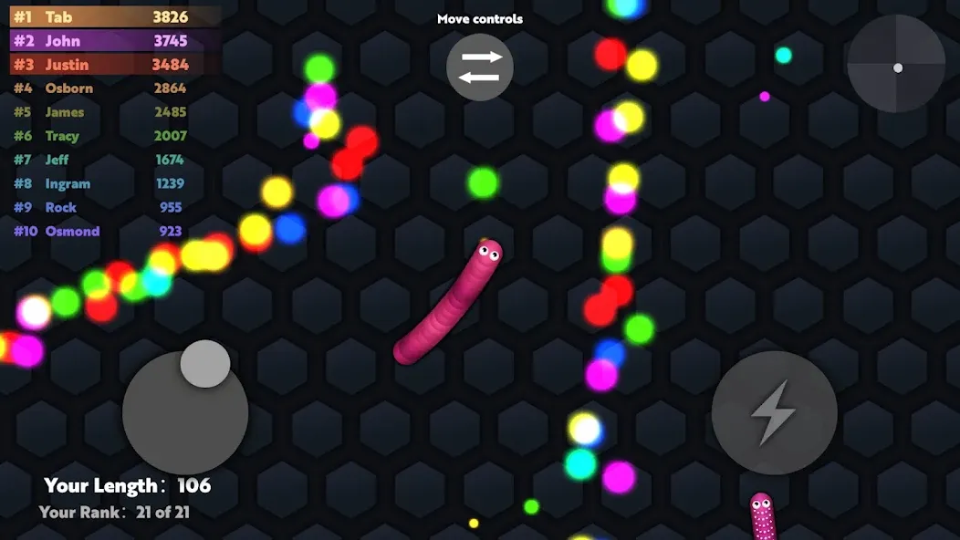 Slide.io - Hungry Snake Game  [МОД Все открыто] Screenshot 4