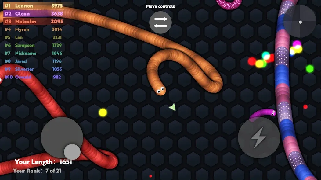 Slide.io - Hungry Snake Game  [МОД Все открыто] Screenshot 5