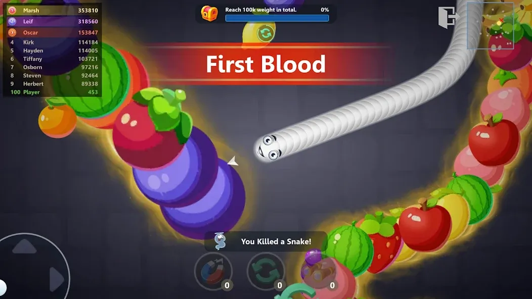 Snake War™ Hungry Worm.io Game (Снейк Вар)  [МОД Все открыто] Screenshot 2