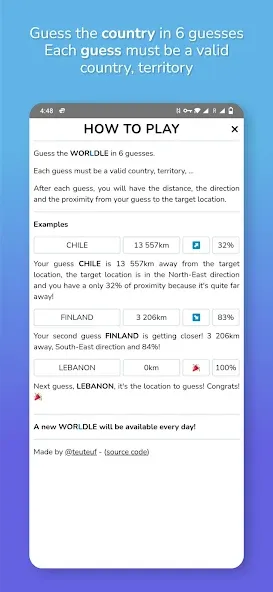 Worldle - Guess the Country (Ворлдле)  [МОД Бесконечные монеты] Screenshot 3