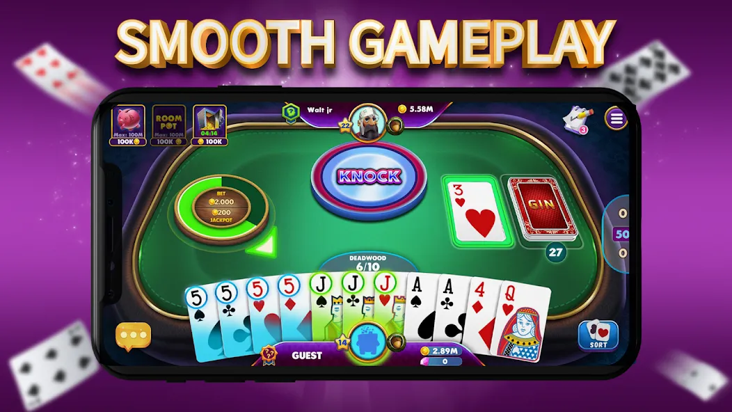 Gin Rummy Elite: Online Game (Джин Рамми)  [МОД Меню] Screenshot 2