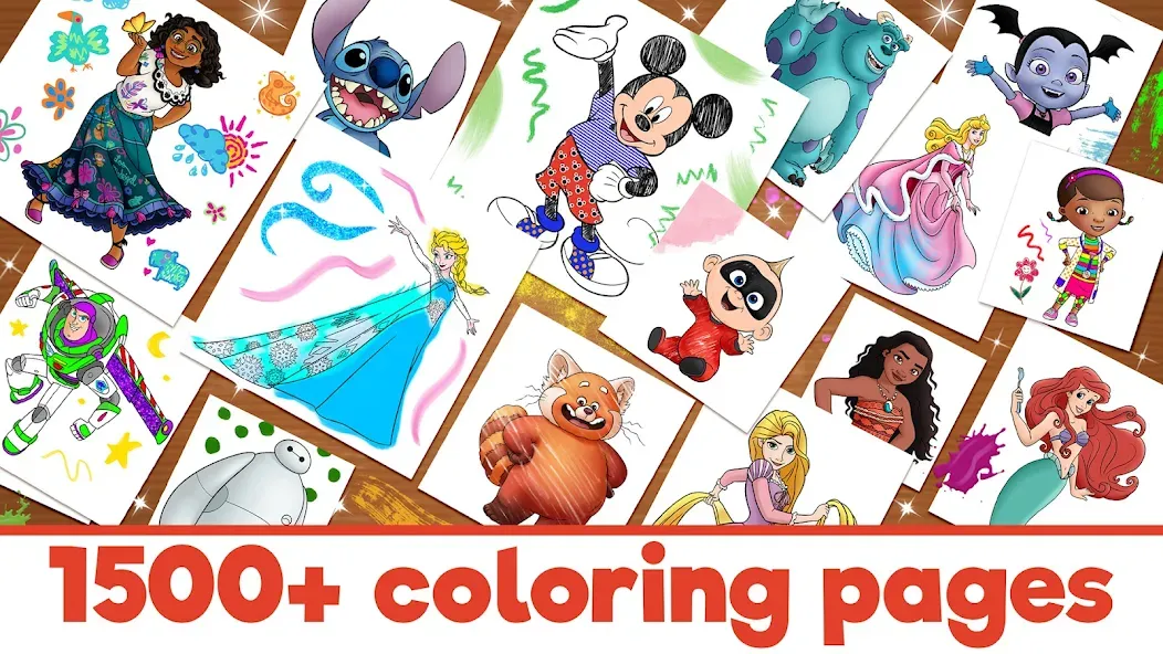 Disney Coloring World (Дисней)  [МОД Бесконечные монеты] Screenshot 1