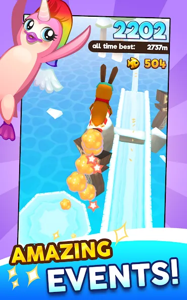 Super Penguins (упер Пингвины)  [МОД Бесконечные монеты] Screenshot 5