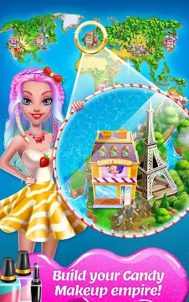 Candy Makeup Beauty Game  [МОД Бесконечные монеты] Screenshot 5