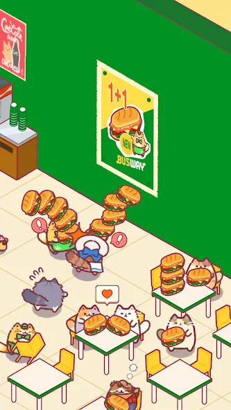 Cat Snack Bar: Cute Food Games (Кэт Снэк Бар)  [МОД Menu] Screenshot 3