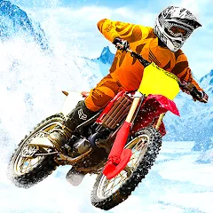 Взломанная Snow Tricky Bike Stunt Race 3D  [МОД Много денег] - полная версия apk на Андроид