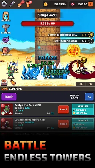 Tower Quest: Pixel Idle RPG (тауэр квест)  [МОД Все открыто] Screenshot 1