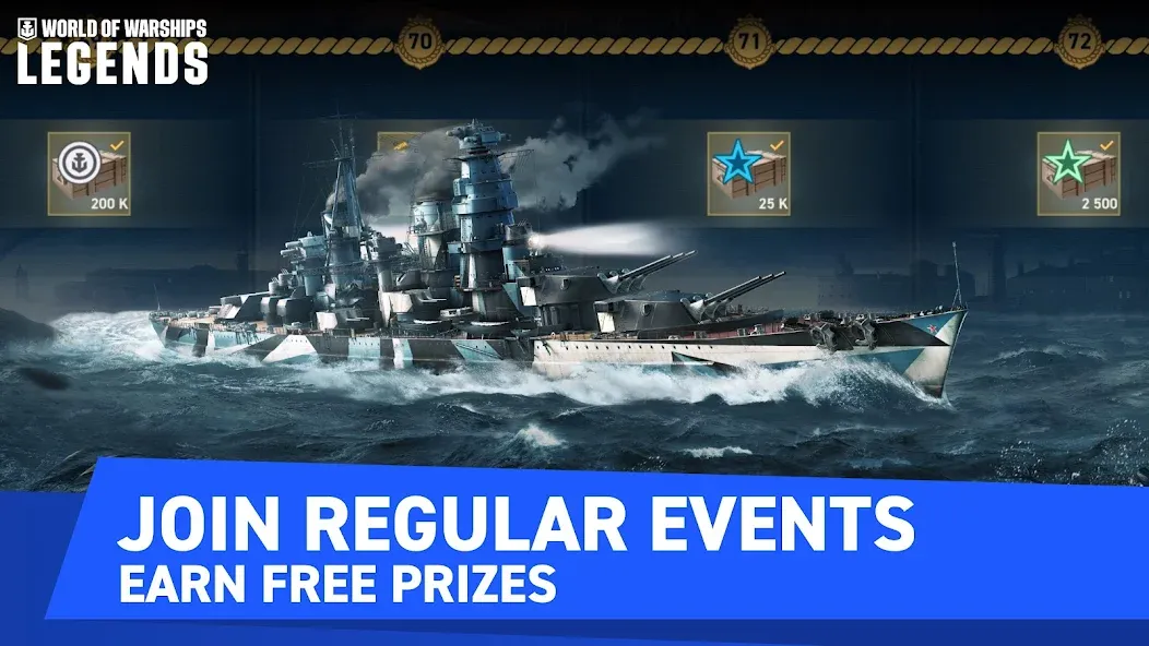 World of Warships Legends PvP (Ворлд оф Варшипс Легендс)  [МОД Бесконечные деньги] Screenshot 3