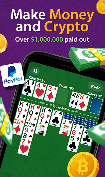 Solitaire - Make Money  [МОД Много денег] Screenshot 4