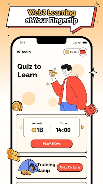 Witcoin: Web3 Play to Learn (Виткоин)  [МОД Бесконечные монеты] Screenshot 1