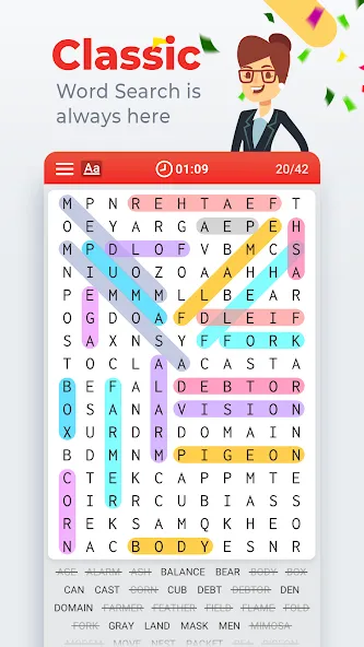 Word Search Colorful  [МОД Unlocked] Screenshot 1