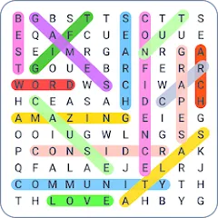 Взломанная Word Search Colorful  [МОД Unlocked] - последняя версия apk на Андроид