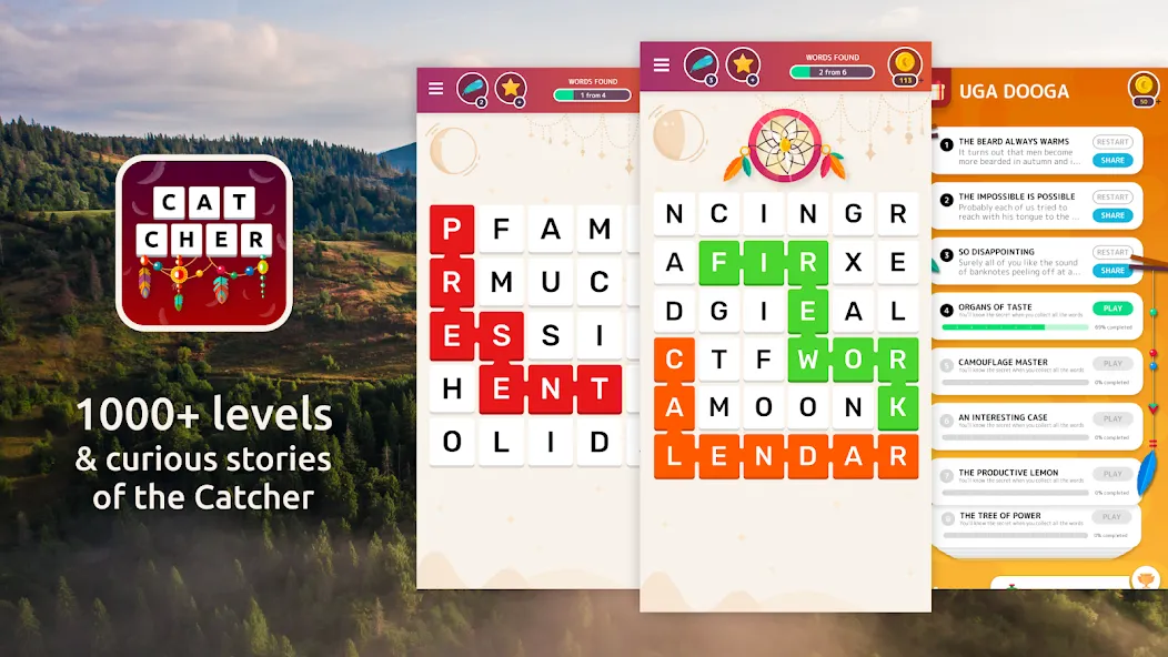 Word Catcher: Word Search  [МОД Много монет] Screenshot 1