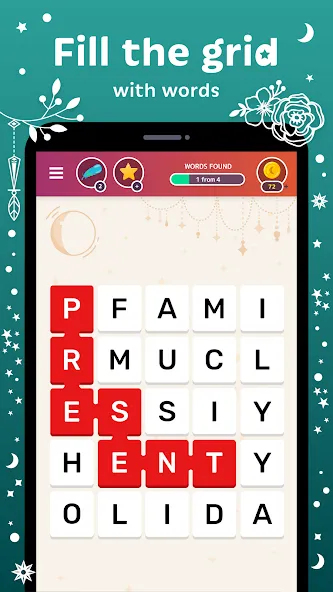 Word Catcher: Word Search  [МОД Много монет] Screenshot 2