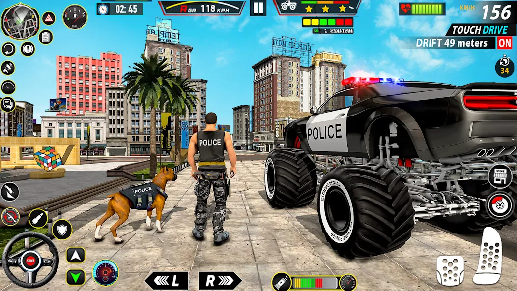 Police Monster Truck Car Games  [МОД Бесконечные монеты] Screenshot 1