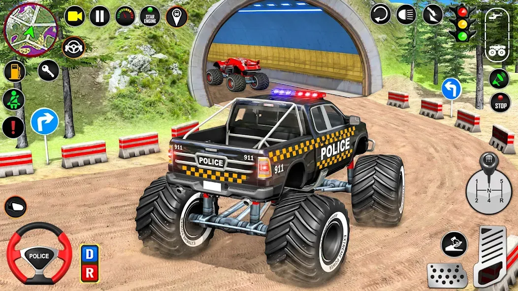 Police Monster Truck Car Games  [МОД Бесконечные монеты] Screenshot 4