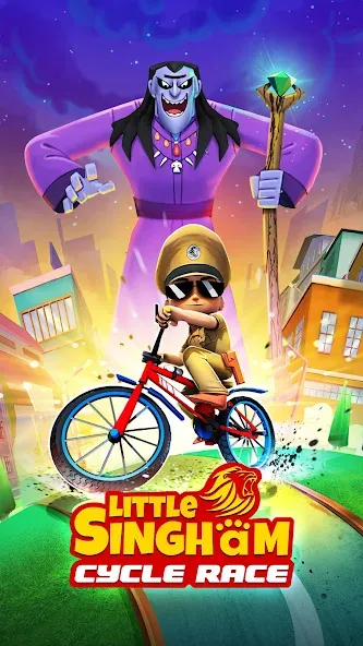 Little Singham Cycle Race (Литл Сингам Велосипедная Гонка)  [МОД Много денег] Screenshot 1