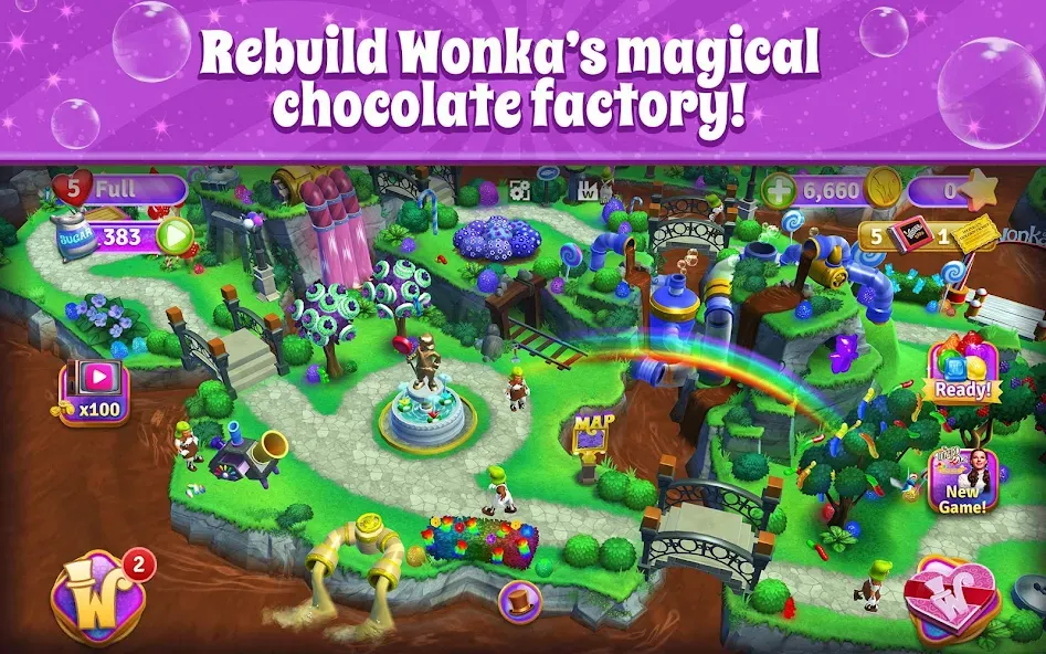 Wonka's World of Candy Match 3  [МОД Много монет] Screenshot 1