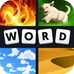 Скачать взломанную 4 Pics 1 Word (Картинки 1 Слово)  [МОД Много денег] - полная версия apk на Андроид