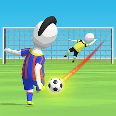 Скачать взломанную Stickman Freekick: Soccer game  [МОД Mega Pack] - стабильная версия apk на Андроид