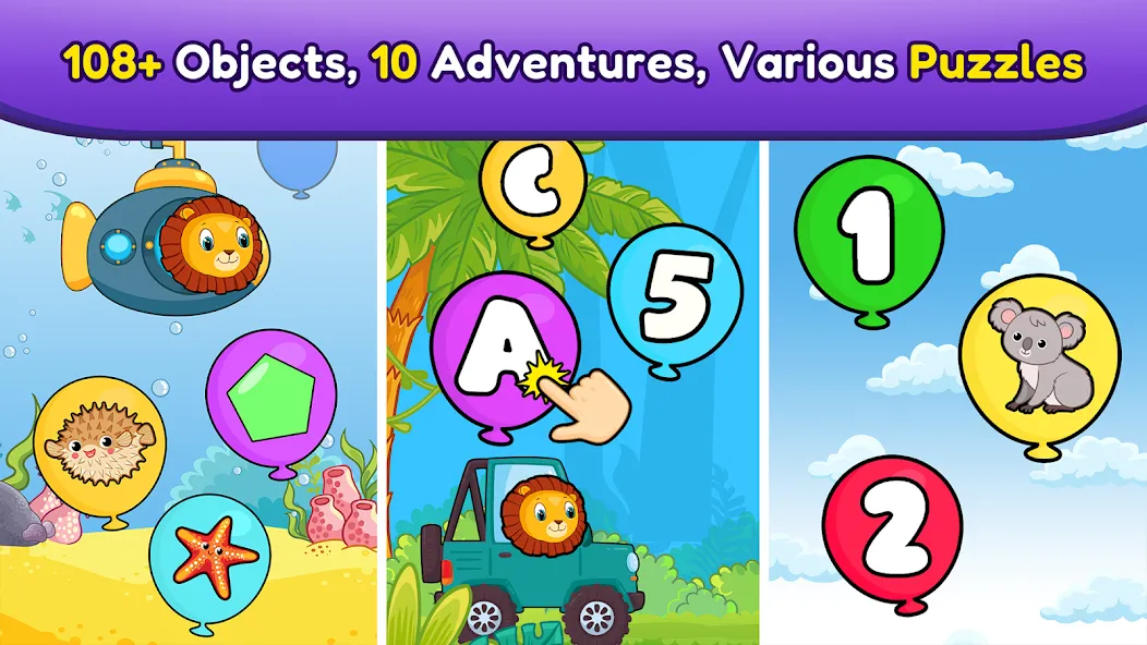 Balloon Pop Kids Learning Game  [МОД Бесконечные монеты] Screenshot 5