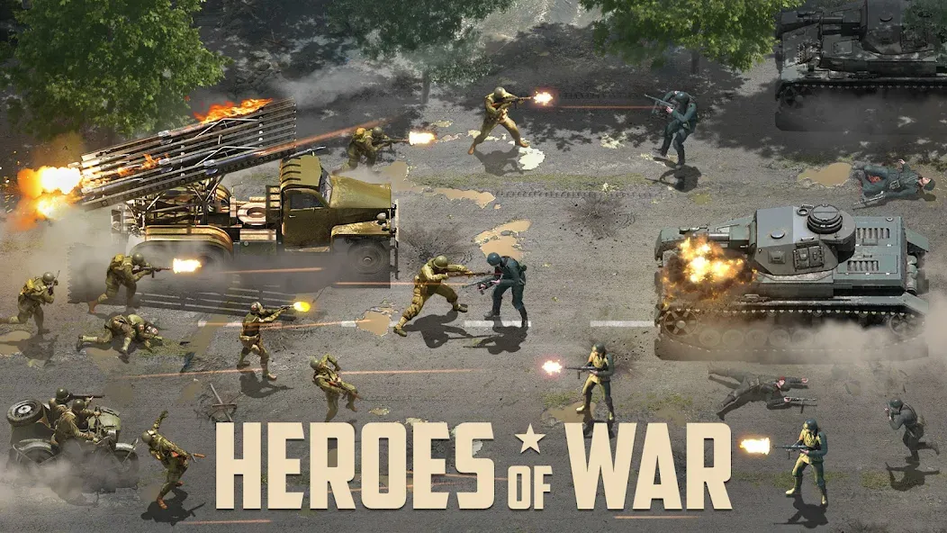 Heroes of War: Idle army game (Герои войны)  [МОД Unlocked] Screenshot 1