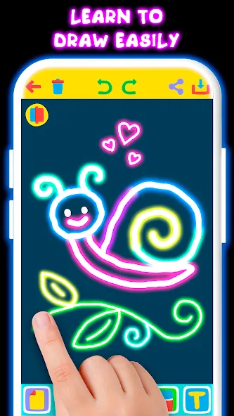 Drawing For Kids - Glow Draw  [МОД Menu] Screenshot 3