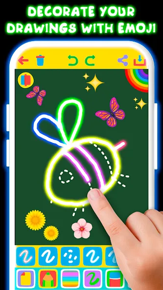 Drawing For Kids - Glow Draw  [МОД Menu] Screenshot 5