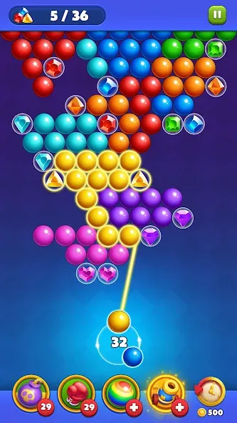 Bubble Shooter Royal Pop  [МОД Бесконечные деньги] Screenshot 5