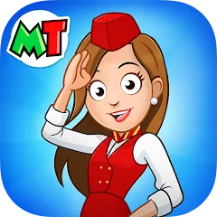 Взломанная My Town Airport games for kids (Май Таун)  [МОД Меню] - стабильная версия apk на Андроид