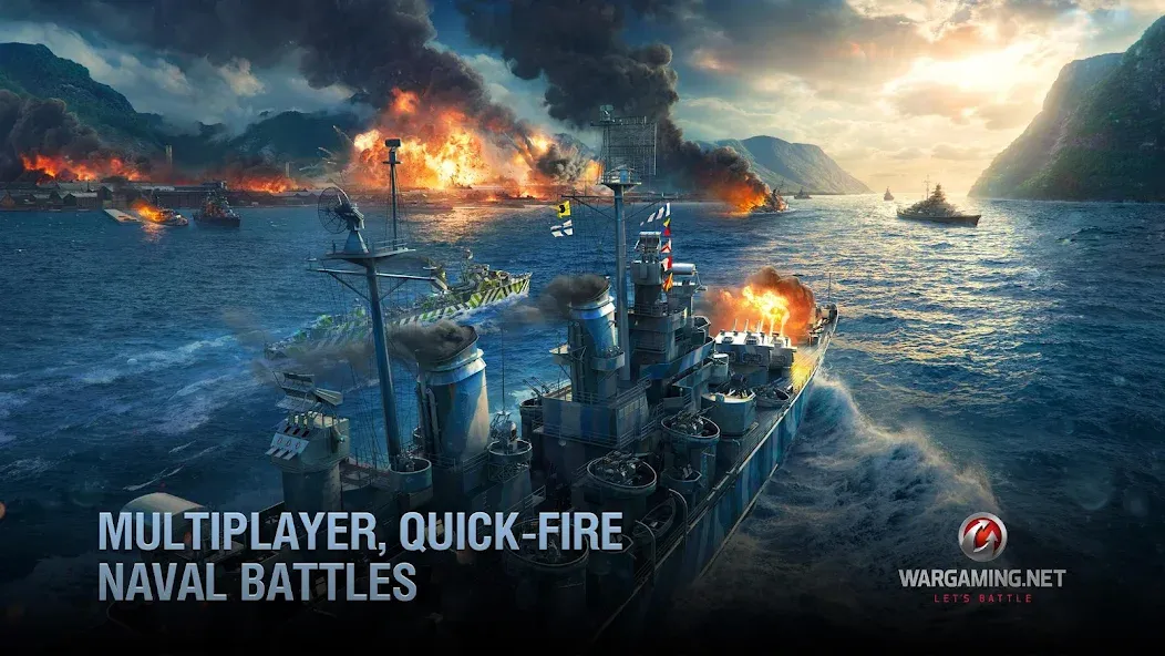 World of Warships Blitz War (Ворлд оф Варшипс Блиц Вар)  [МОД Бесконечные деньги] Screenshot 4