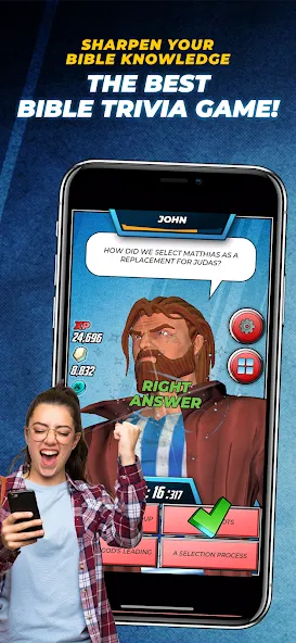 Bible Trivia Game: Heroes (Библейская игра викторина)  [МОД Unlimited Money] Screenshot 1