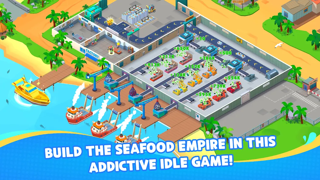 Seafood Inc - Tycoon, Idle (Айдл Сифуд Инк)  [МОД Бесконечные монеты] Screenshot 1