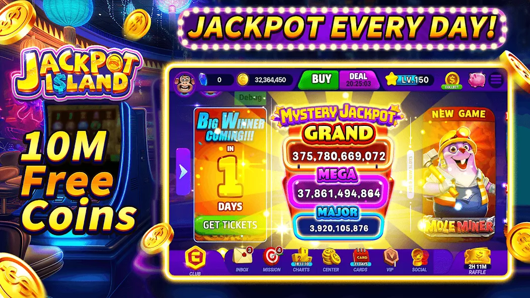 Jackpot Island - Slots Machine (Джекпот Айленд)  [МОД Unlimited Money] Screenshot 1