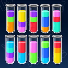 Взломанная SortPuz 3D: Water Color Sort (СортПаз 3Д)  [МОД Все открыто] - стабильная версия apk на Андроид