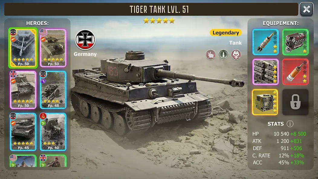 Heroes of Wars: WW2 Battles (2 (Хероэс оф Варс)  [МОД Меню] Screenshot 2